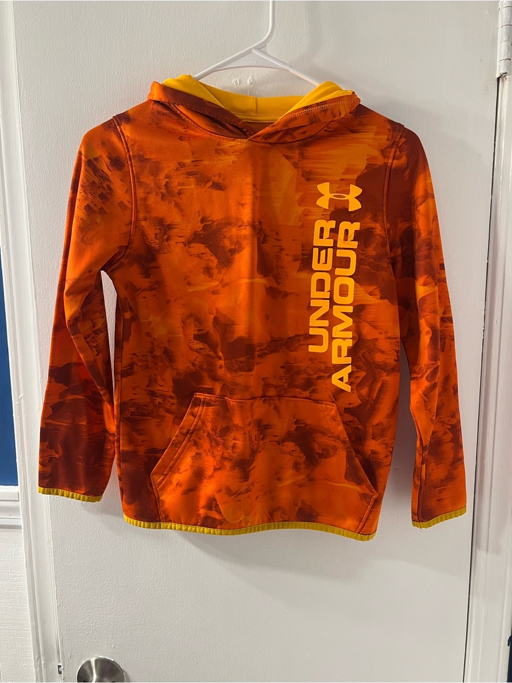 Under Armour Orange Camo Hoodie with Yellow Lining